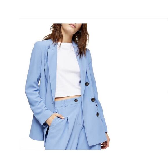 Topshop Jackets & Blazers - New No tag Top Shop Double Breasted Light blue blazer Size 4